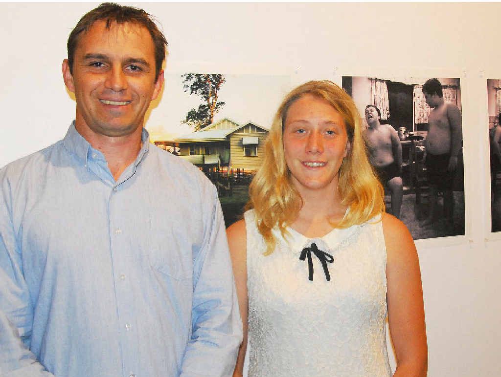 PHOTOGRAPHIC DIPTYCH: Judge Keith Munro with new media winner Brittany Hegedus. Photo: Contributed PHOTOGRAPHIC DIPTYCH: Judge Keith Munro with new media winner Brittany Hegedus. Photo: Contributed